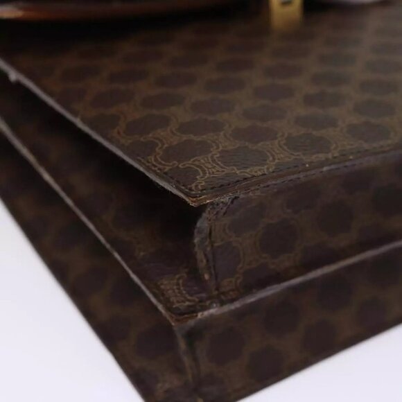 CELINE Macadam Canvas Shoulder Bag PVC Leather Brown Auth - Picture 9 of 16